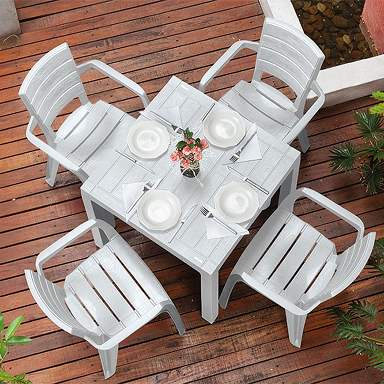 Combo Comedor Barú (1 Mesa + 4 Sillas Con Brazos) 3