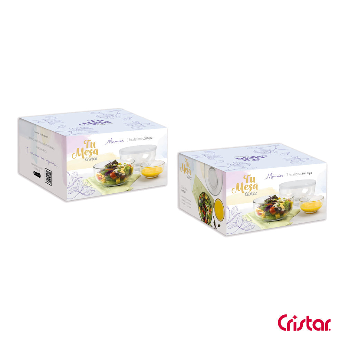 Set Manaos Con Tapa Blanca Tu Mesa x 3 Unidades 2