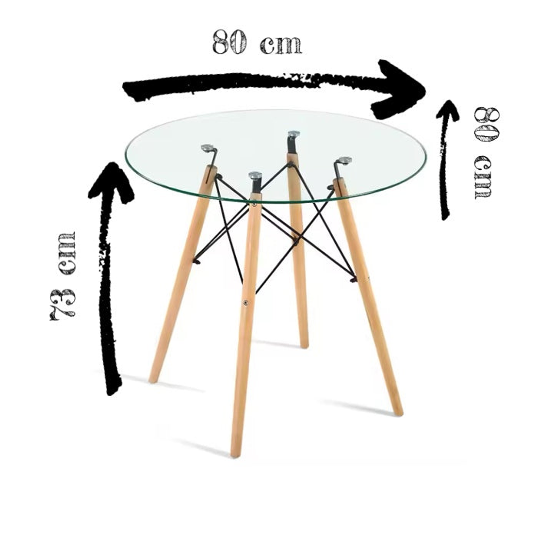 Mesa Roma Redonda en Vidrio 4