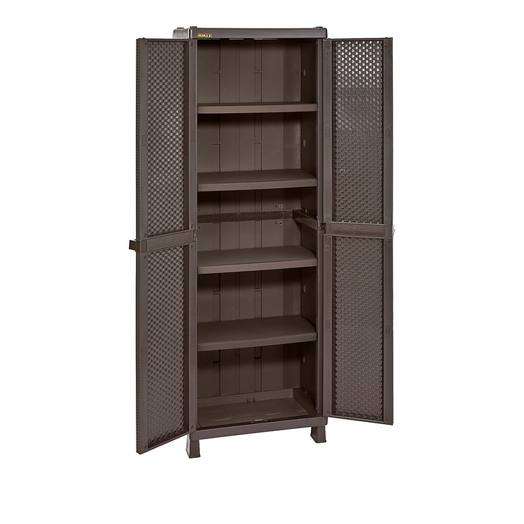 Armario Clásico Rattán 2 Puertas Café de 189x45x65 cm 2