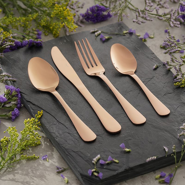 CUBIERTOS GOLDEN ROSE 16 PIEZAS 2