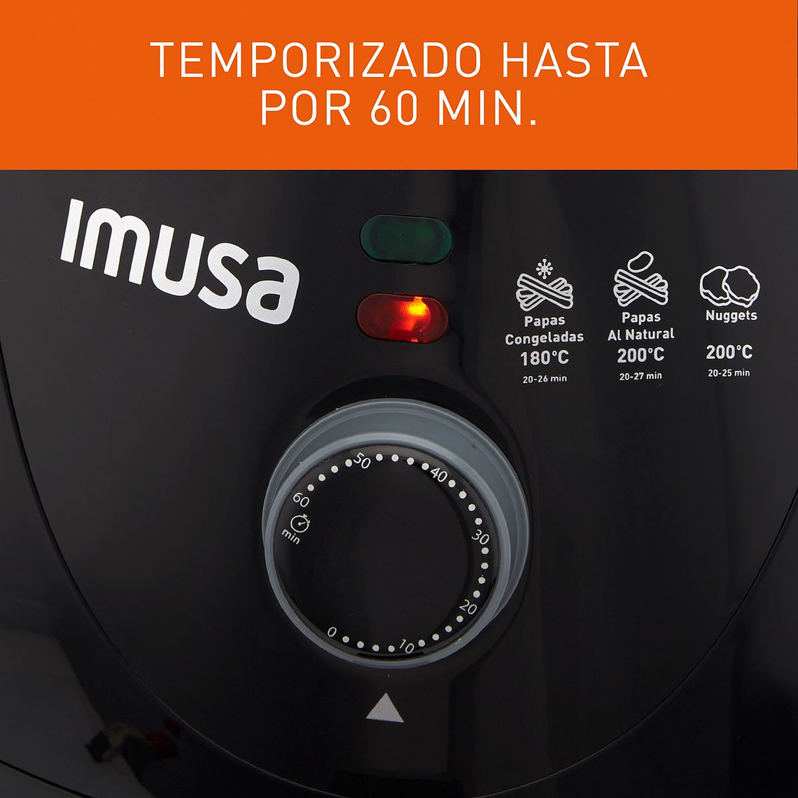 Freidora de Aire IMUSA Airfryer Esencial 3,2 Litros negra 6