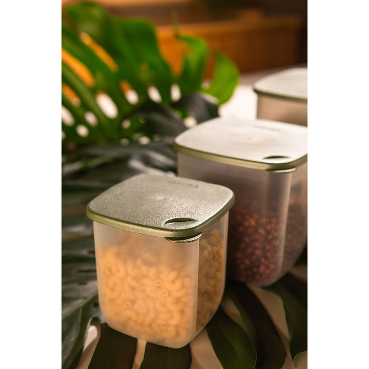 Juego de Recipientes Herméticos IMUSA TERRA Cuadrados 4L, 2L, 1L Verde 4