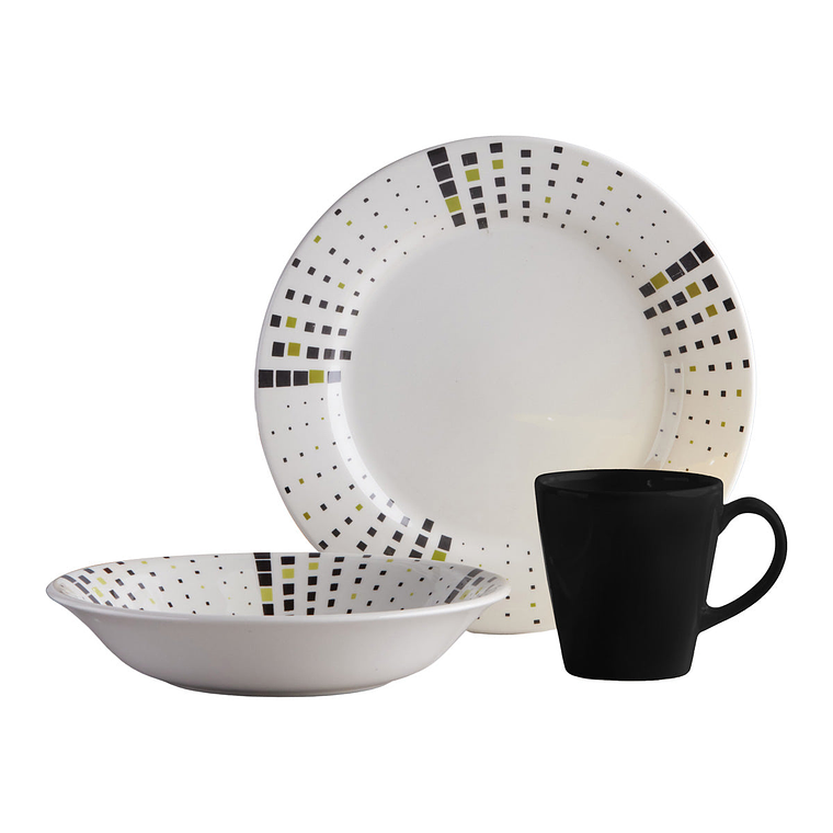 Vajilla Corona Malaya 4 puestos 12 Piezas 1