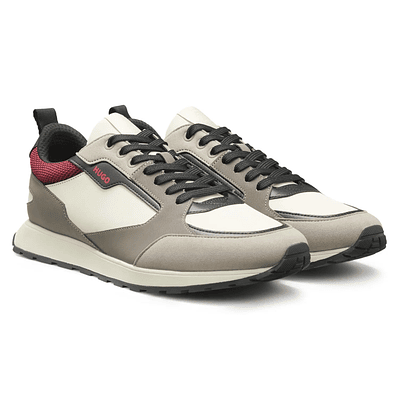 TENIS DE INSPIRACIÓN RUNNING CON MALLA Y RIBETES DE ANTE SINTÉTICO TENIS HOMBRE