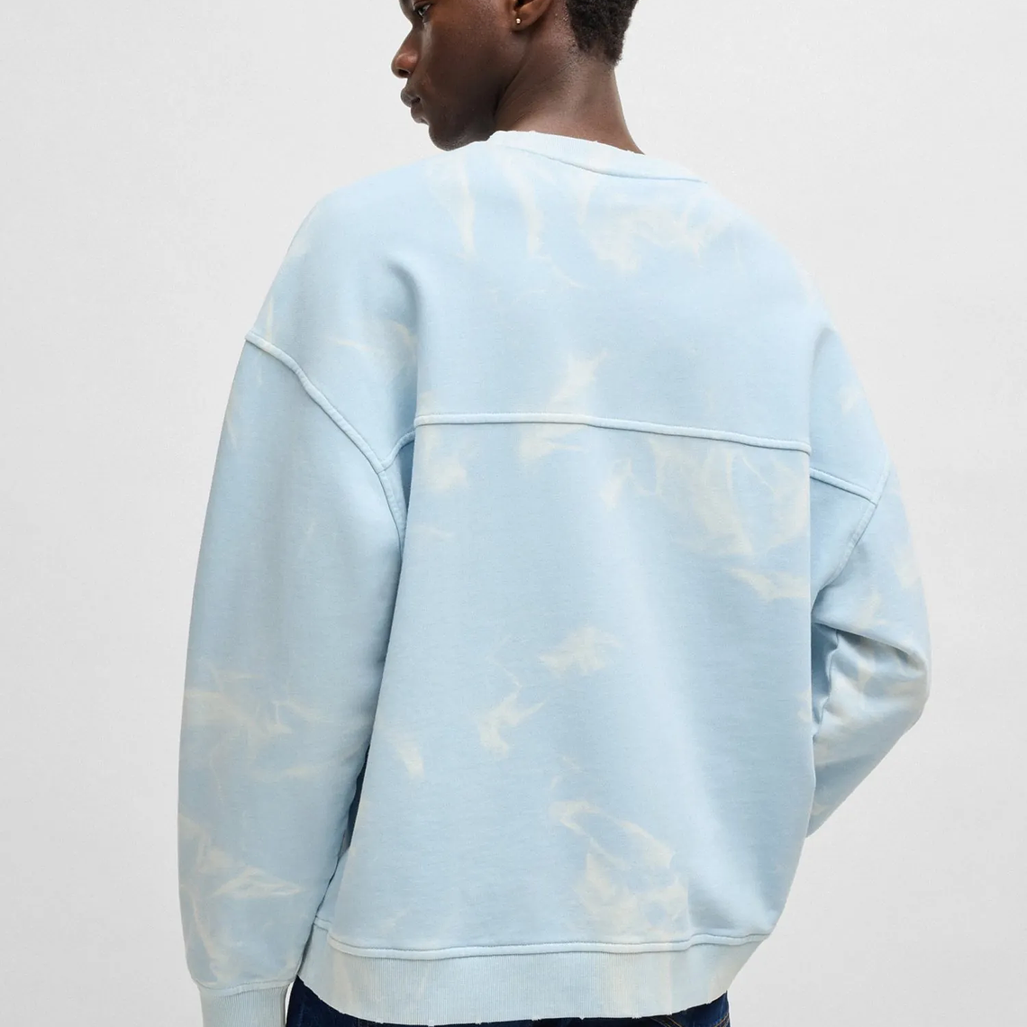 BUZO LOOSE FIT EN FELPA DE ALGODÓN EN EFECTO TEÑIDO CON NUDOS HOMBRE 2