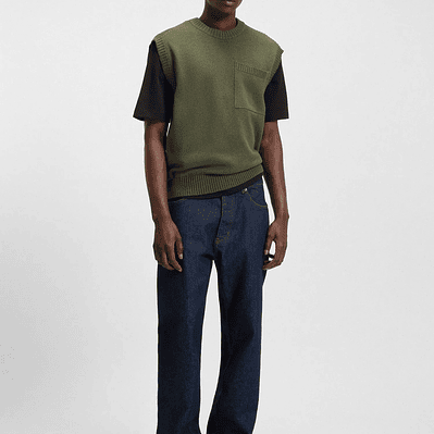 BUZO DE PUNTO RELAXED FIT CON BOLSILLO EN EL PECHO SUETÉR RELAXED FIT HOMBRE