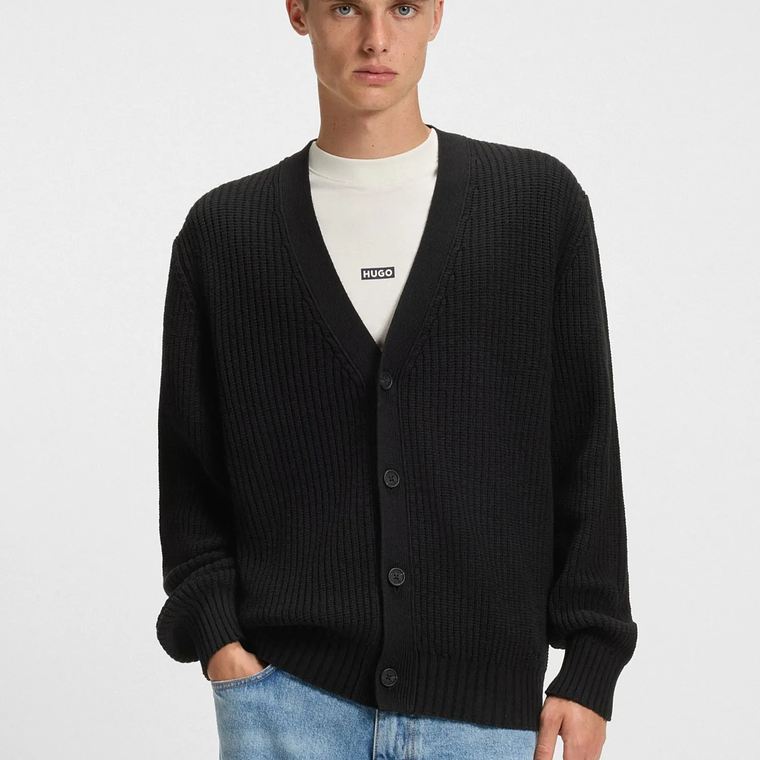 BUZO RELAXED FIT CON ESTRUCTURA DE CANALÉ CARDIGAN RELAXED FIT HOMBRE 4
