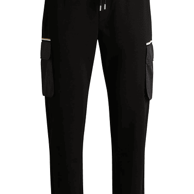 PANTALONES DE SUDADERA REGULAR FIT DE ALGODÓN CON BOLSILLOS EN CONTRASTE HOMBRE