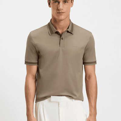 POLO SLIM FIT DE ALGODÓN MERCERIZADO CON DETALLES ESTRUCTURADOS POLO SLIM FIT HOMBRE
