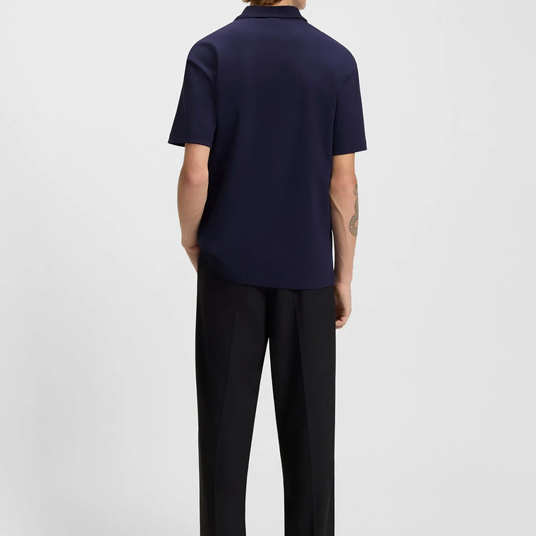 POLO DE ALGODÓN INTERLOCK CON LOGO APILADO POLO REGULAR FIT HOMBRE 4