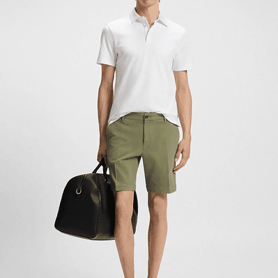 SHORTS SLIM FIT DE ALGODÓN ELÁSTICO CON ESTRUCTURA SHORTS SLIM FIT HOMBRE