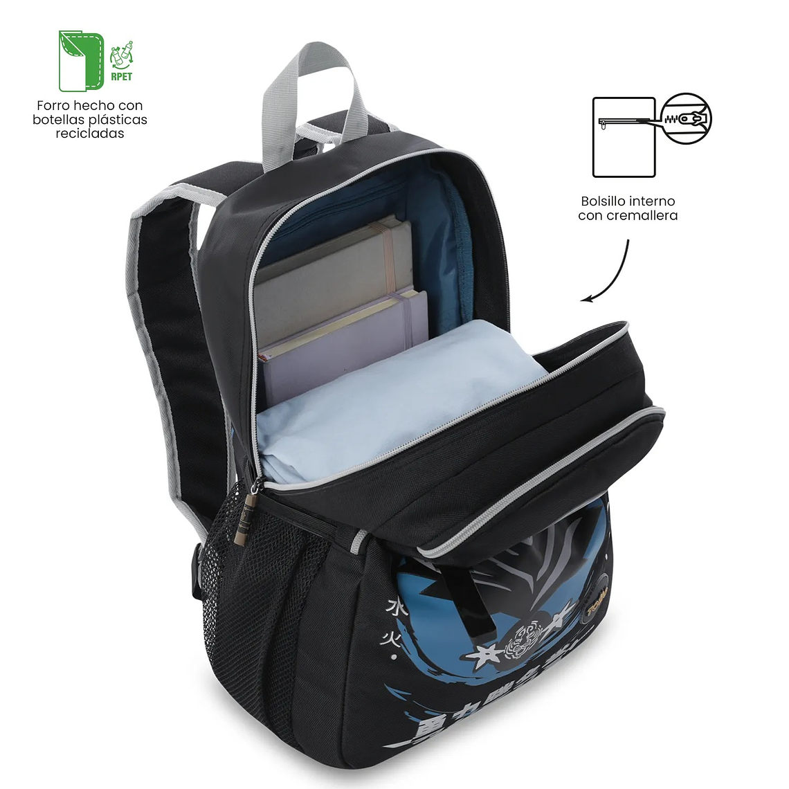 Morral para Niño Hanzo Mediano Negro 6