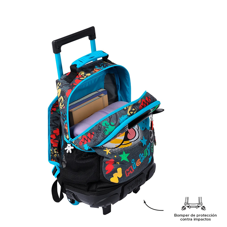 Morral con Ruedas para Niño Mickey Mediano Gris 6