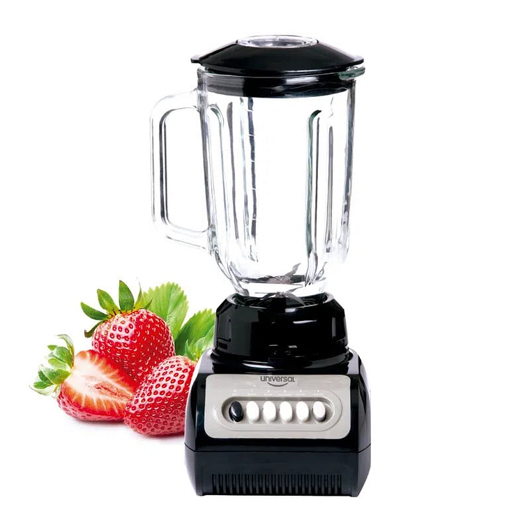 Licuadora con Vaso de Vidrio Negra / Universal 4
