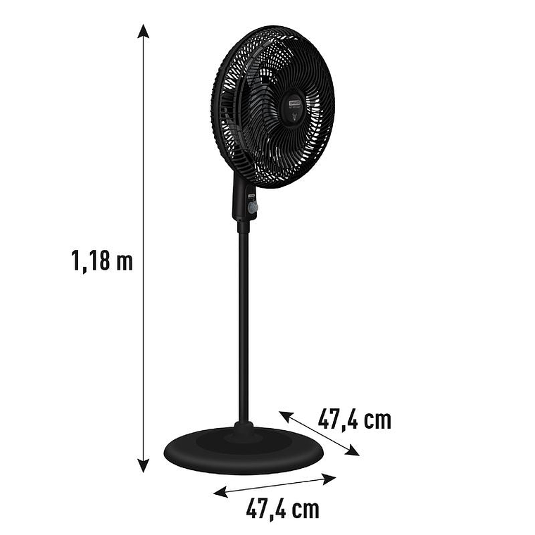 Ventilador de pedestal SAMURAI Air Power Negro 9