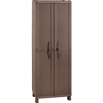 Armario Clásico Rattán 2 Puertas Café de 189x45x65 cm