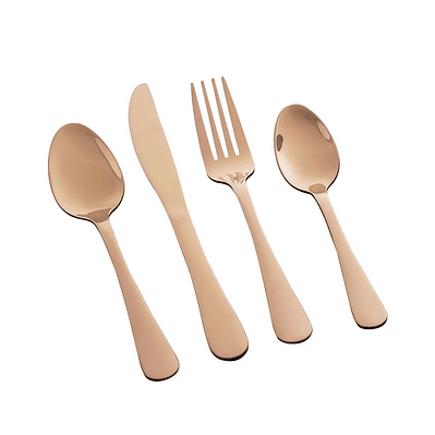 CUBIERTOS GOLDEN ROSE 16 PIEZAS