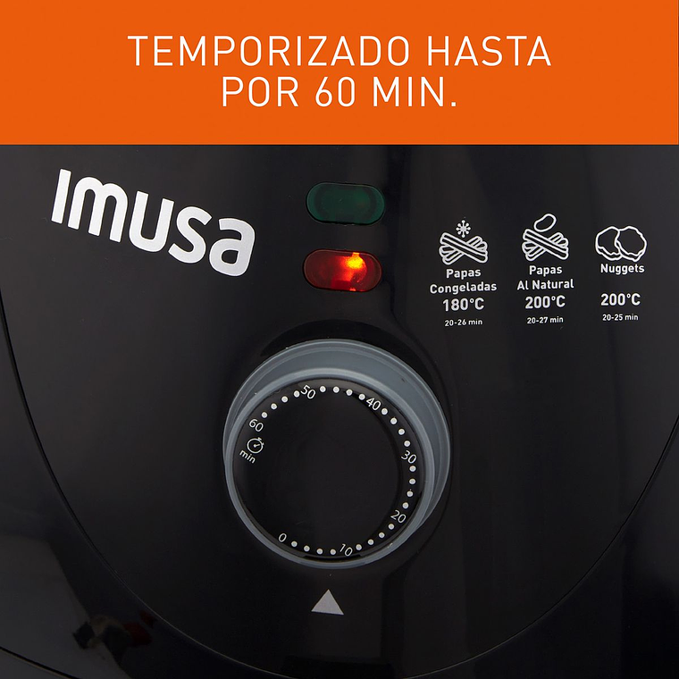 Freidora de Aire IMUSA Airfryer Esencial 3,2 Litros negra 6
