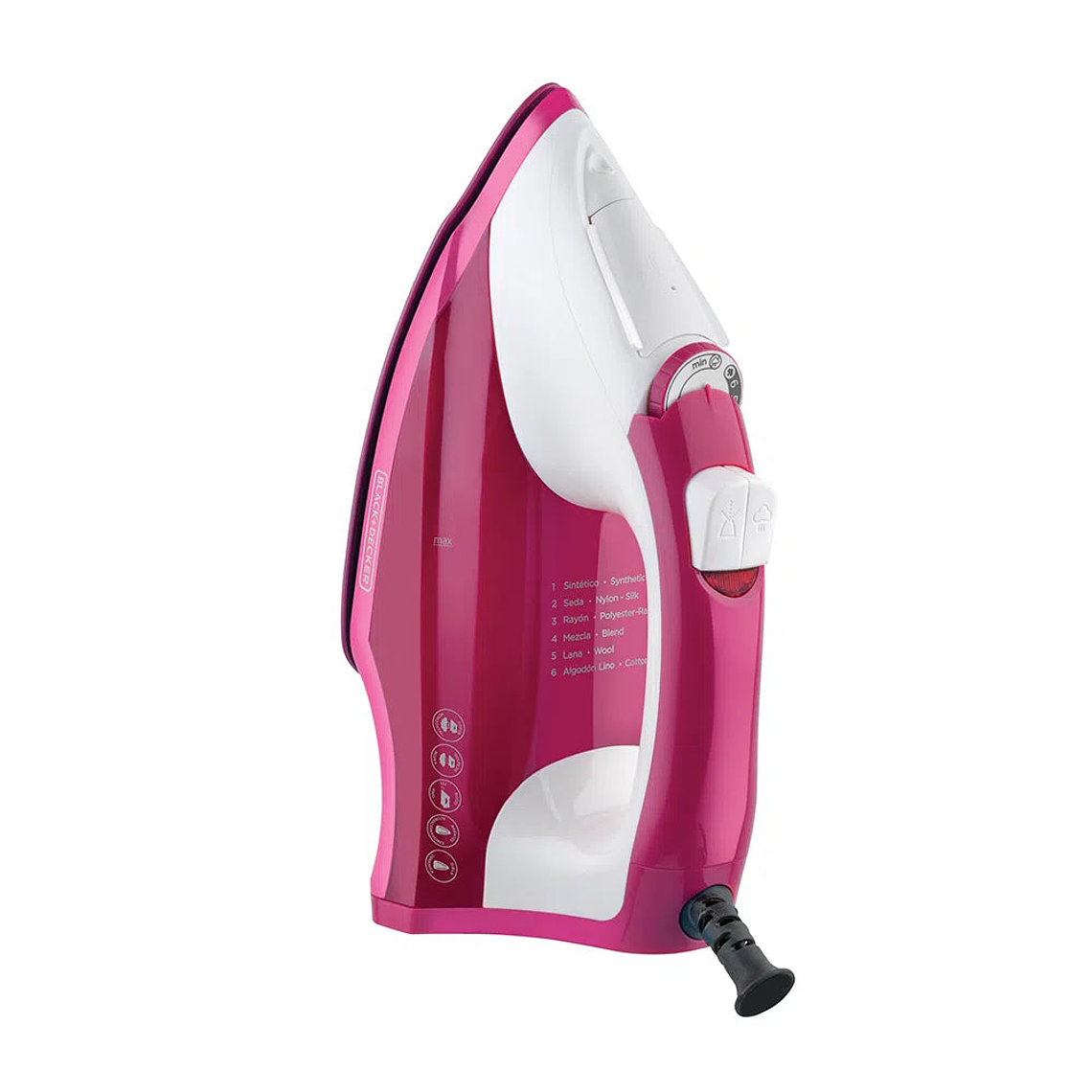 Plancha de Vapor Suela Cerámica Rosada / Black and Decker 5