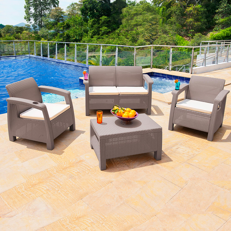 Juego de Sala Ferrara Confort Taupe / MQ 2