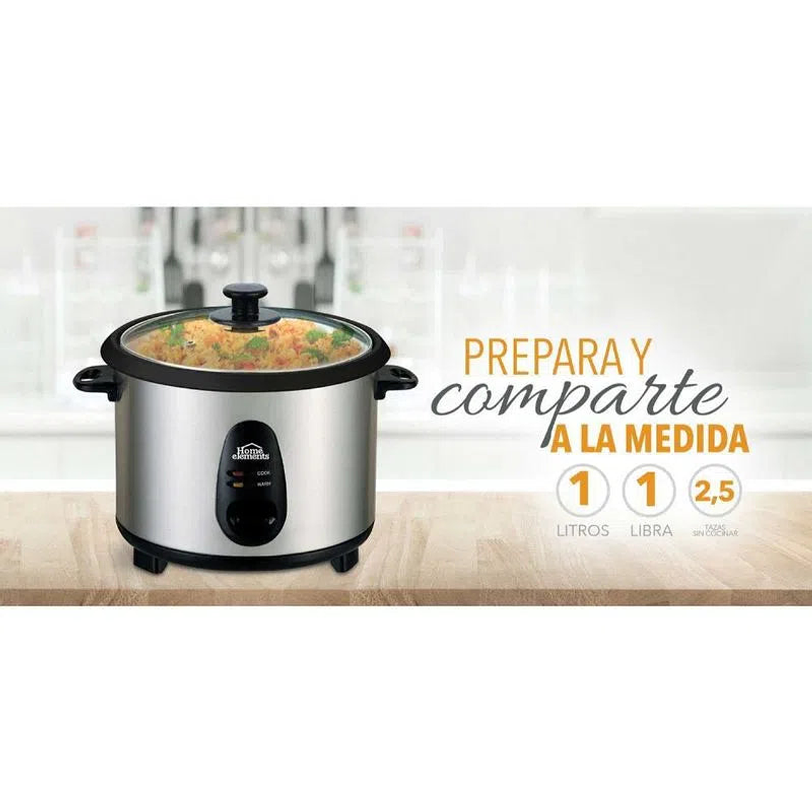 Arrocera 1 Litro Acero Inoxidable  / Home Elements 3