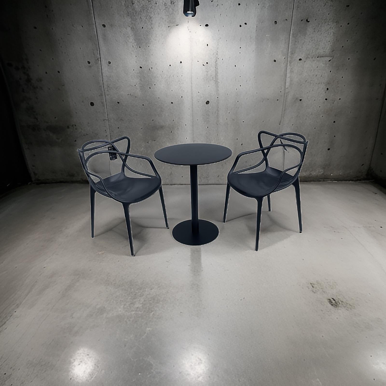 Mesa Metálica Redonda Barcelona Negra 2