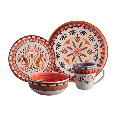 Vajilla Corona Selvática 4 Puestos 16 Piezas