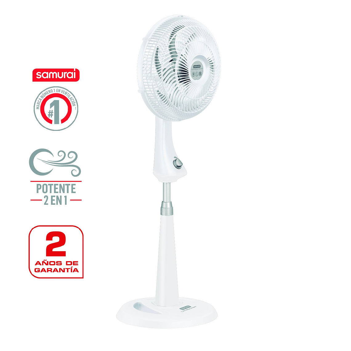 Ventilador Turbo Silence Compact 2 en 1 Blanco / Samurai 2