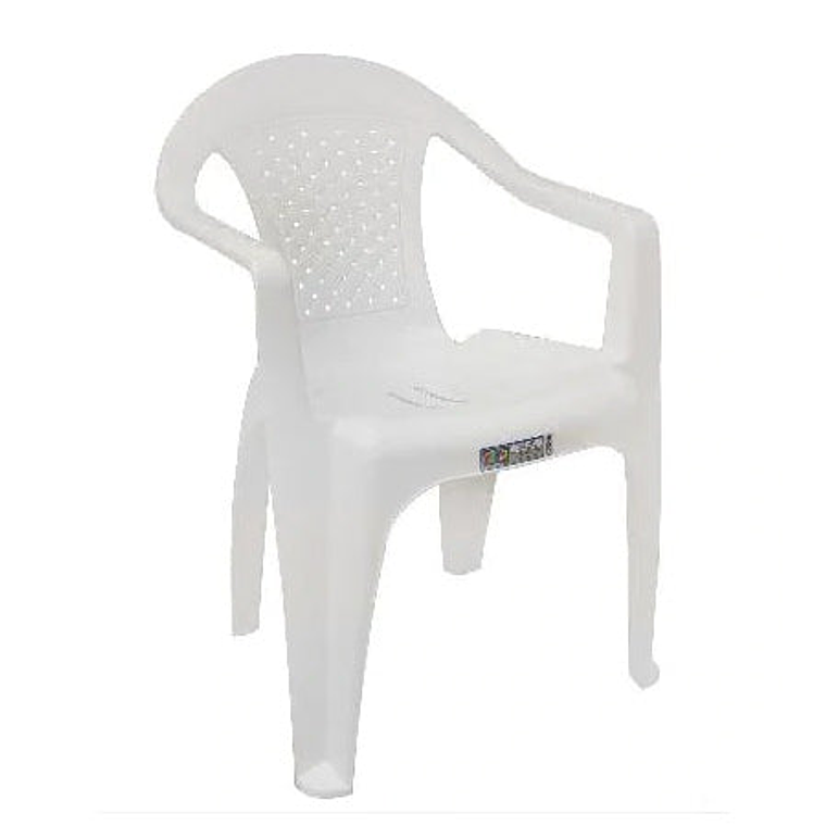 Silla Bambú con Brazos Blanco / Rimoplasticas 1