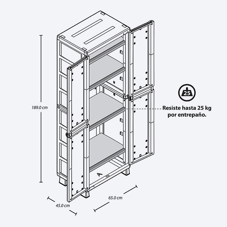 Armario Grande Barú Gris / Rimax 4