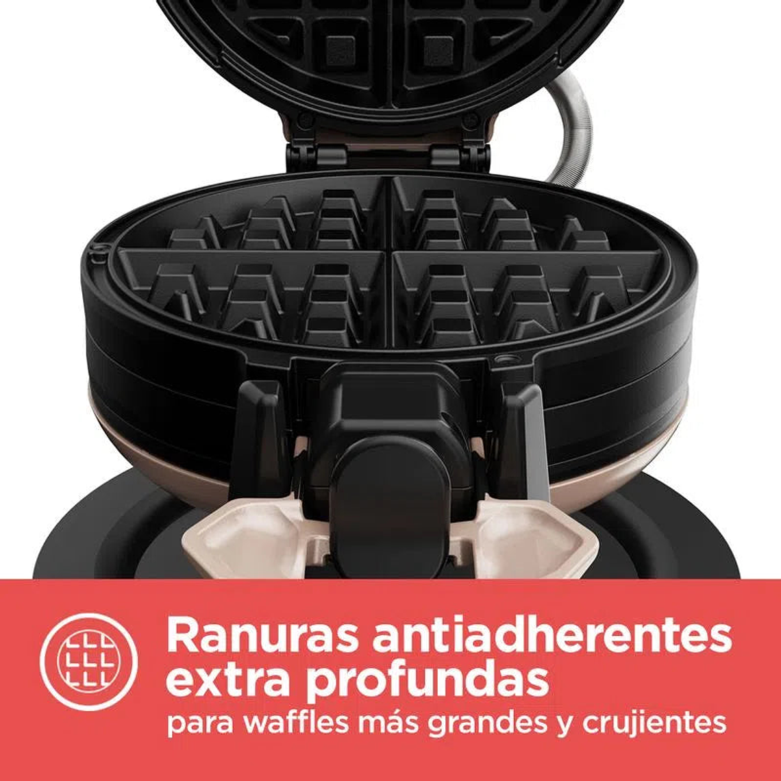 Waflera Estilo Belga Giratoria Doble Dorada / Black and Decker 4