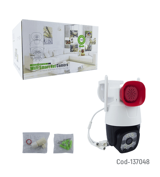 Camara De Vigilancia IP WIFI Para Exterior De 23 LED Con Sirena.