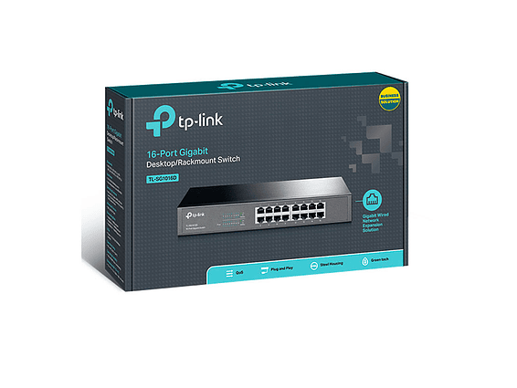 Switch TP-LINK 16 Puerto TL-SG1016D Tipo Rack 10/100/1000 3