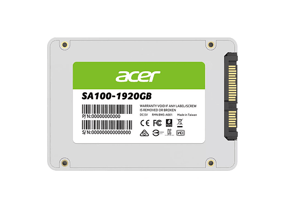 Acer SA100 SATA lll SSD, up to 1.92 TB, 3D NAND flash memory IC, market-proven controller, max read speed 560 MB/s 2