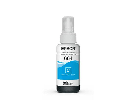 Botella de Tinta Epson ECOTANK Color Cian T664 1