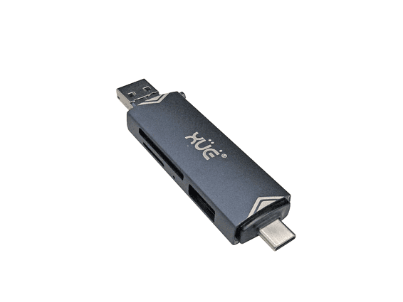 Convertidor USB-C OTG a USB 3.0 Adaptador SD CARD Lector, color Gris, marca XUE® 1
