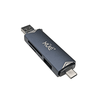 Convertidor USB-C OTG a USB 3.0 Adaptador SD CARD Lector, color Gris, marca XUE®
