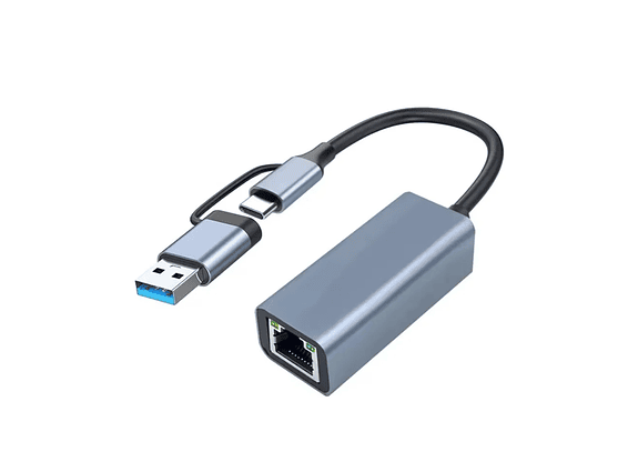 Adaptador Dual USB 3.0 / C a Rj45 1000 Gigabit 1