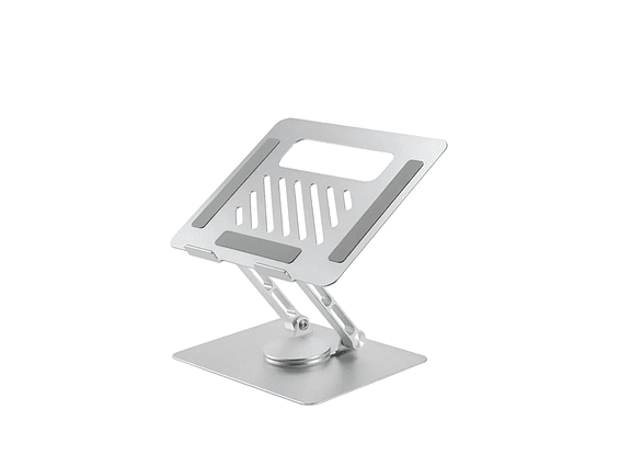 Soporte Metalico Para Portatil Giratorio 360° Alta Calidad Plateado 1