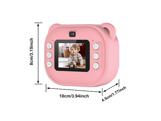 Camara De Impresión Instantanea Niños Doble Camara Ax3290 Hd Rosa 2