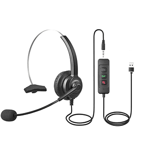 Auriculares Call Center Con Conexión 3.5 Mm + Usb + Tipo C