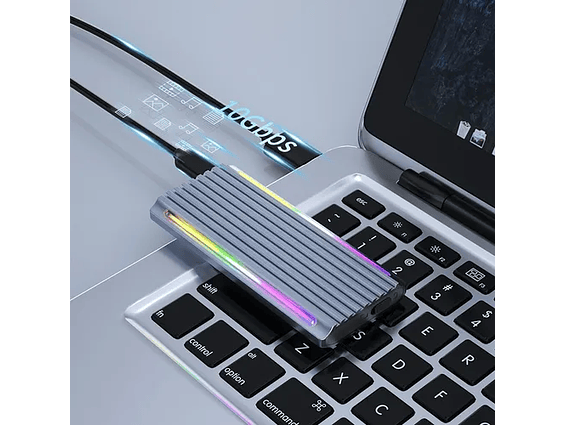 Caja Metálica Attech Dual AT1100 - M.2 PCIe(NVMe) y M.2 Sata(NGFF) 3