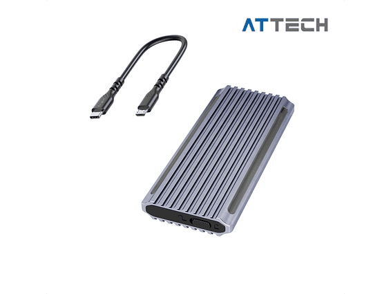 Caja Metálica Attech Dual AT1100 - M.2 PCIe(NVMe) y M.2 Sata(NGFF) 1