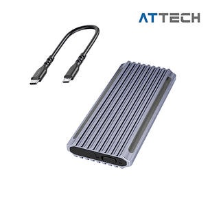 Caja Metálica Attech Dual AT1100 - M.2 PCIe(NVMe) y M.2 Sata(NGFF)