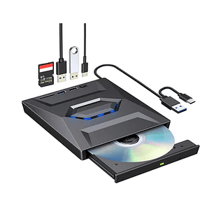 Unidad Externa De Cd Dvd Roofull Plug-n-play Para Mac 6 En 1