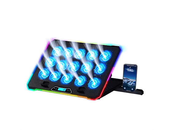 Base Refrigerante Portátil Para Laptop Computador Gamer Rgb Con 15 Ventiladores Soporte Mesa 1