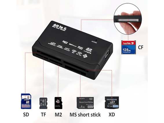 Lector De Memorias Compact Flash Micro Usb,sd,mmc,tf 2