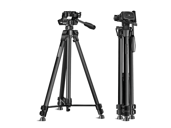 Trípode Ajustable Cámara + adaptador de Celular 1
