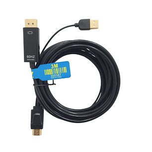 Cable HDMI a DisplayPort 4K 60Hz 3 metros 100% Cobre